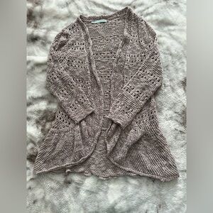 Maurices Gray Cardigan Sweater with Waterfall Front
